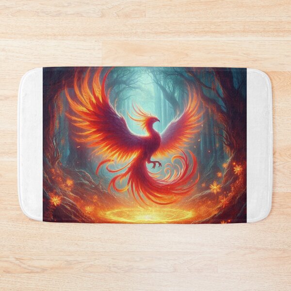 Item preview, Fiery Orange phoenix in Forest designed and sold by kharatsuchita.