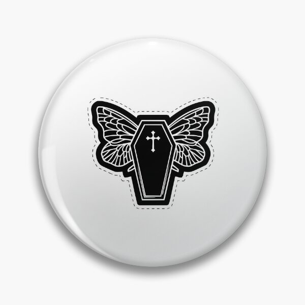 Artikelvorschau, Gothic Sarg-Schmetterling – Traditioneller Blackwork-Tattoo-Aufkleber entworfen und verkauft von minki-graphics.