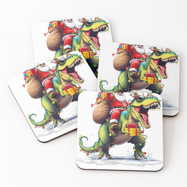 Item preview, Santa Riding Dinosaur T Rex Christmas Boys Men Xmas Squad designed and sold by raelinema9mar1.