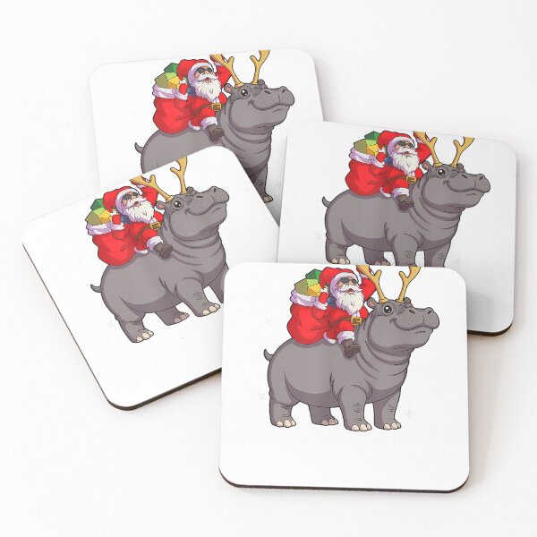 Item preview, Santa Riding Hippo Deer Xmas Hippo Christmas designed and sold by raelinema9mar1.