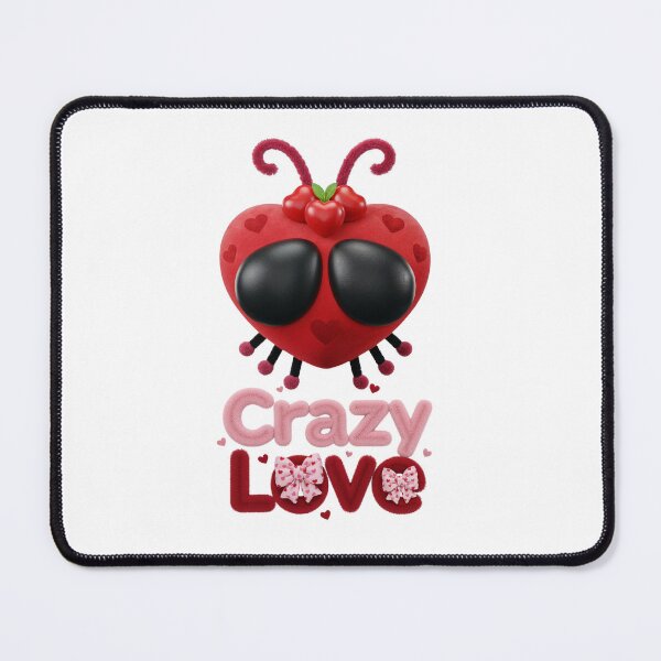 Item preview, Crazy Love Ladybug Heart Kawaii Valentine's Romance Art designed and sold by Anastasiia Yurevych.