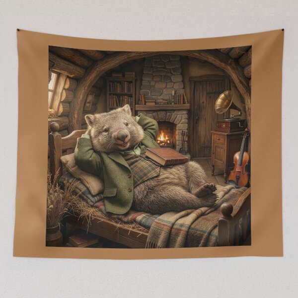 Item preview, Happy Wombat in His Cozy Burrow designed and sold by Tridentulus.