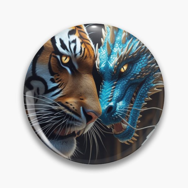 Item preview, Tiger and Dragon Battle Fantasy Art designed and sold by kharatsuchita.