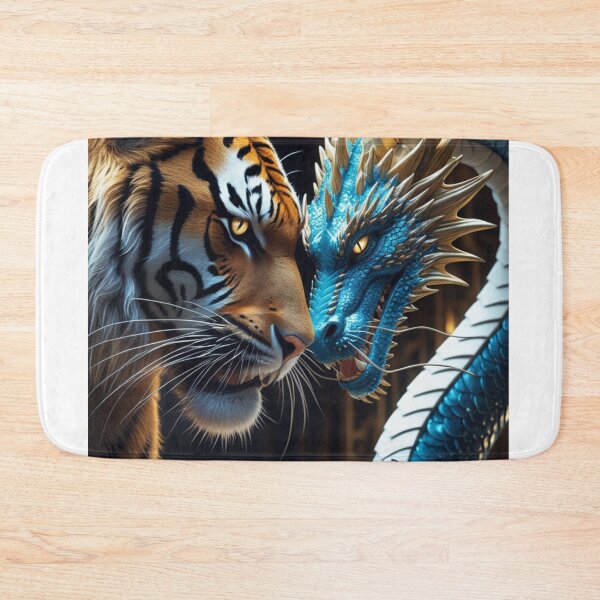Item preview, Tiger and Dragon Battle Fantasy Art designed and sold by kharatsuchita.