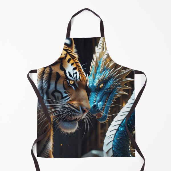 Item preview, Tiger and Dragon Battle Fantasy Art designed and sold by kharatsuchita.