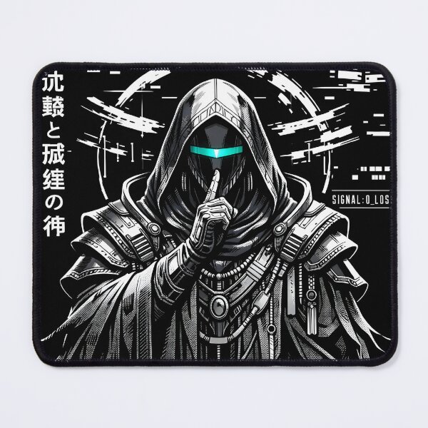 Item preview, Solyth-O God of Digital Silence Cyberpunk Aesthetic - Minimalist Dark Techwear Art - Dystopian Solitude Sci-Fi Graphic for Streetwear, Hoodies & Stickers - Futuristic Void Meditation Design designed and sold by Vivaan Studio.