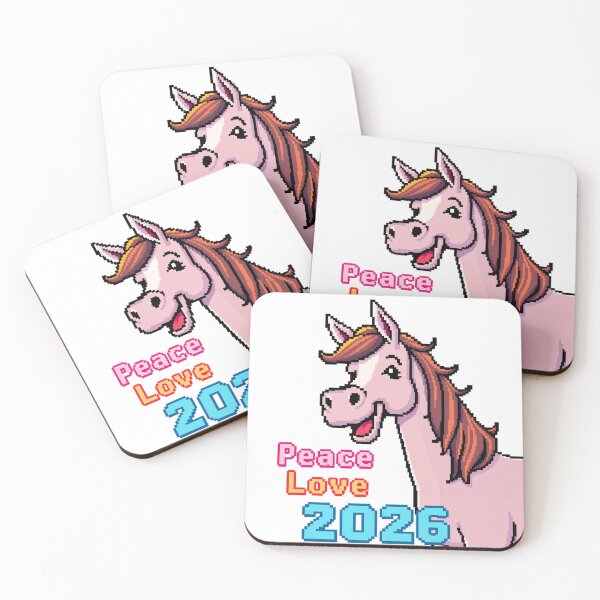 Item preview, Peace Love Horse 2026 Pixel Art Tribute designed and sold by MooDigitalArt.