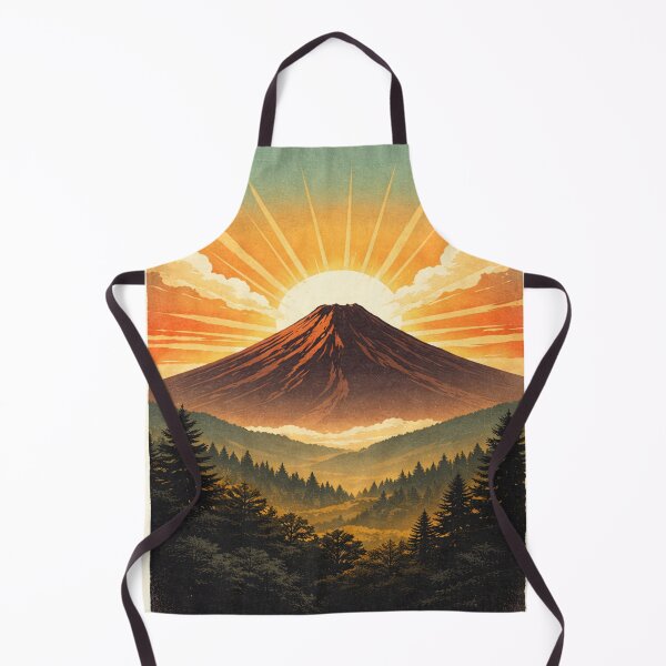 Item preview, Sunrise Volcano Retro Art | Vintage Mountain Landscape Volcano Design designed and sold by Globalcitytees.