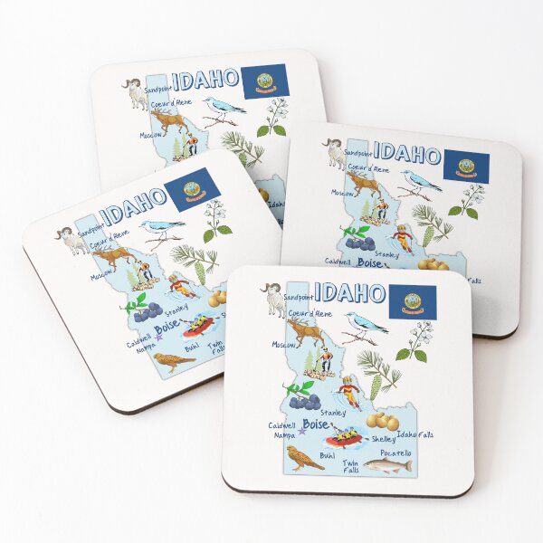 Item preview, Idaho State Map, Nature, Adventure & Landmarks designed and sold by mashmosh.