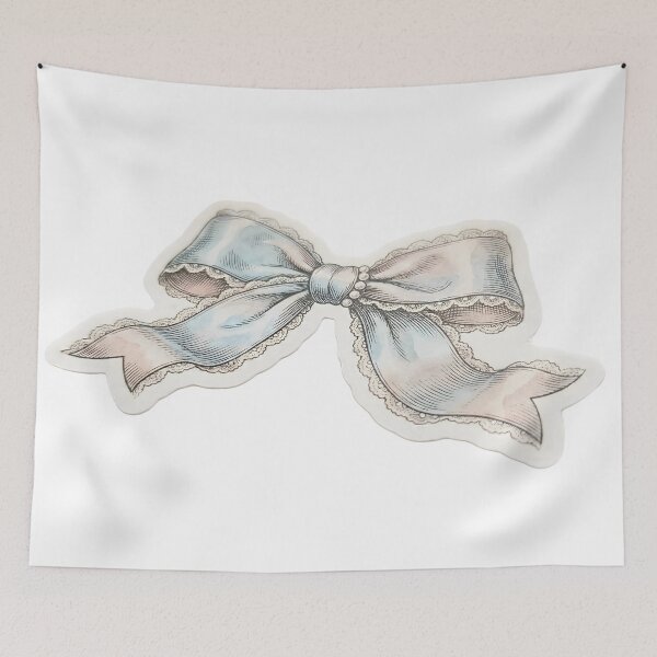 Item preview, Blue Satin Bow Victorian Illustration designed and sold by Strip to Stick.