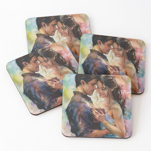 Item preview, Romantic Watercolor Couple Embracing designed and sold by ArgentoArt.