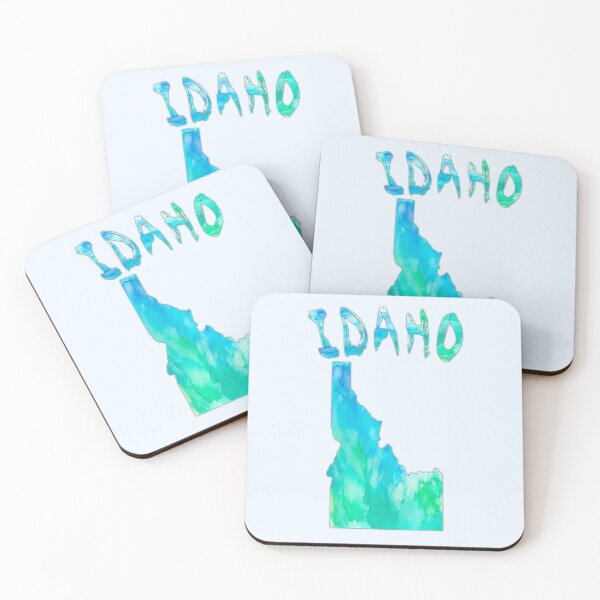 Item preview, Idaho State Map - Artistic Teal Watercolor Silhouette designed and sold by mashmosh.