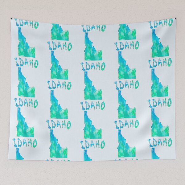 Item preview, Idaho State Map - Artistic Teal Watercolor Silhouette designed and sold by mashmosh.