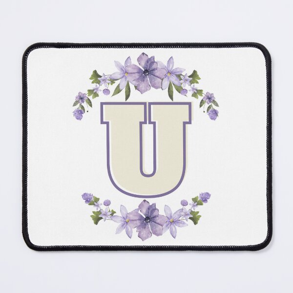 Item preview, Letter U Monogram with Flowers – Elegant Floral Initial Design designed and sold by OmikronStore.