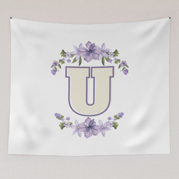Item preview, Letter U Monogram with Flowers – Elegant Floral Initial Design designed and sold by OmikronStore.