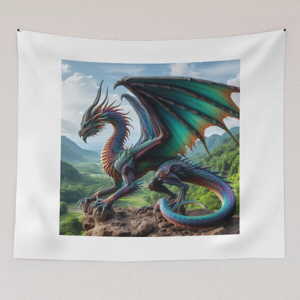 Item preview, Epic Winged Dragon on Mountain Cliff designed and sold by kharatsuchita.