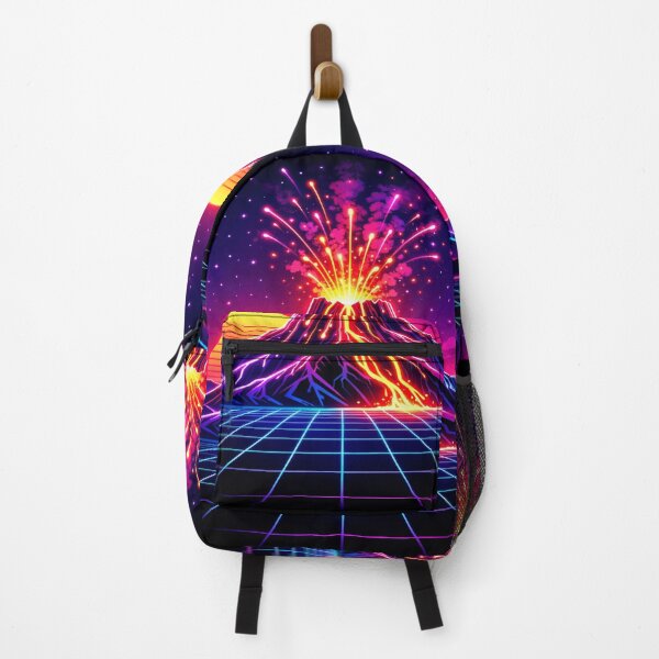 Item preview, Neon Retro Volcano Art | Synthwave Lava Mountain Vaporwave Design designed and sold by Globalcitytees.