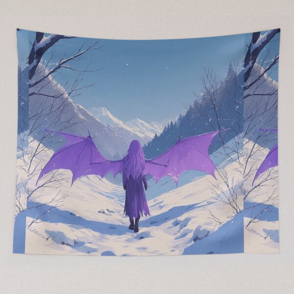 Item preview, Purple vampire and winter landscape designed and sold by ArtsJulian.