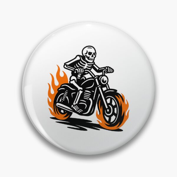 Item preview, Skeleton Riding Motorcycle With Flaming Wheels  designed and sold by thalloathiew.