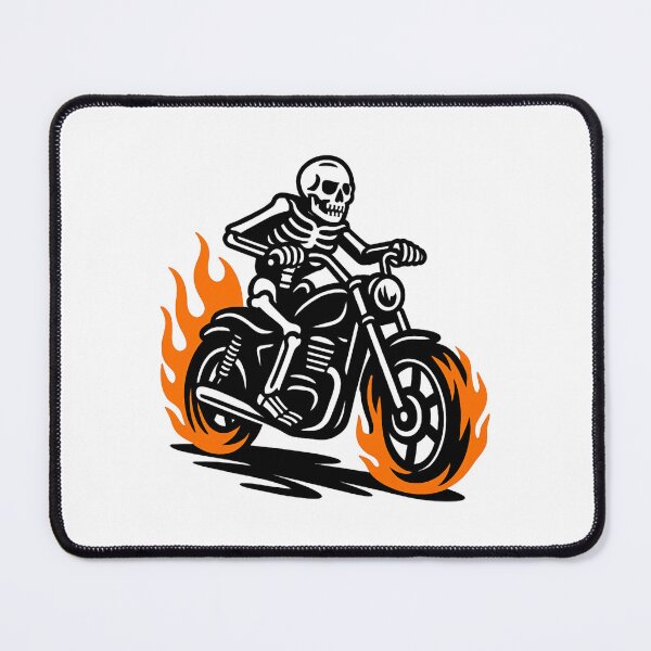 Item preview, Skeleton Riding Motorcycle With Flaming Wheels  designed and sold by thalloathiew.