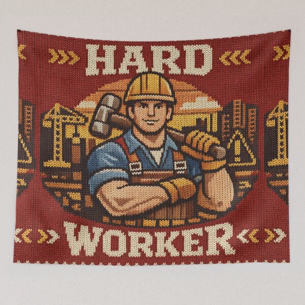 Item preview, Hard worker, cool knitting picture designed and sold by Mauswohn.