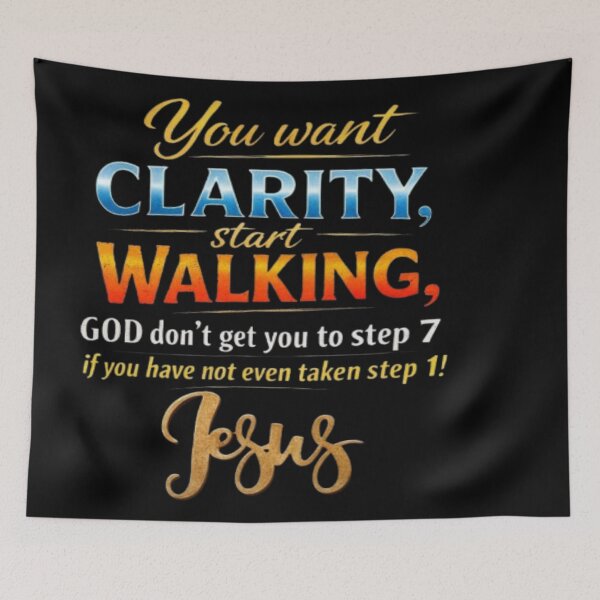 Item preview, Clarity Comes Through Faith – Walk First, Trust God | Christian Jesus Quote Design designed and sold by "TXSiSsY's TRIUMPH BY GRACE".