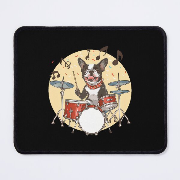 Item preview, Boston Terrier Dog Playing The Drums Musician Dog Rock Band designed and sold by bambiai.