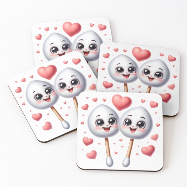 Item preview, Kawaii Medical Cotton Swab Love Couple designed and sold by LunaPixelStudio.