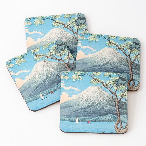 Item preview, Mount Fuji from Lake Yamanaka - Vintage Japanese Landscape Print designed and sold by Open Canvas.