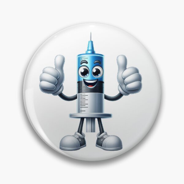Item preview, Cute Medical Syringe with Thumbs Up Cartoon designed and sold by LunaPixelStudio.