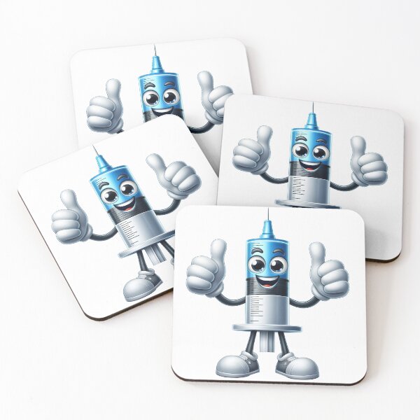 Item preview, Cute Medical Syringe with Thumbs Up Cartoon designed and sold by LunaPixelStudio.