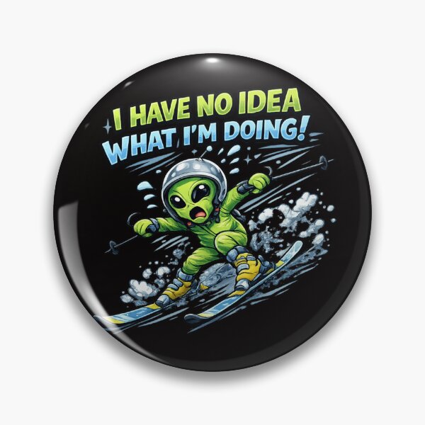Item preview, Clumsy Alien on Skis – Funny UFO Winter Sports Cartoon designed and sold by Tadeusz1.