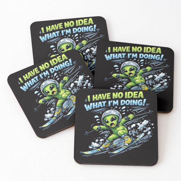 Item preview, Clumsy Alien on Skis – Funny UFO Winter Sports Cartoon designed and sold by Tadeusz1.