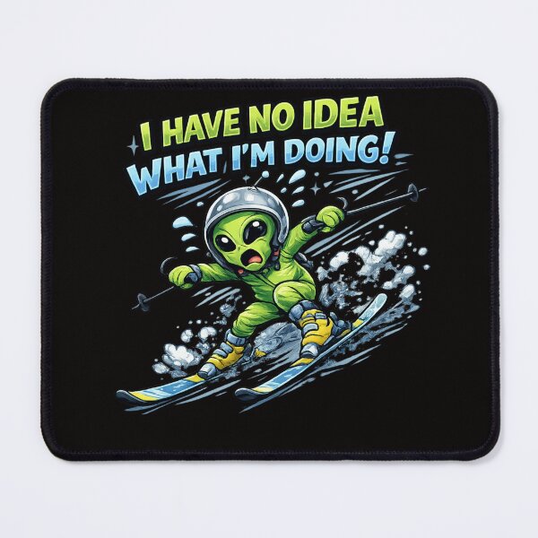 Item preview, Clumsy Alien on Skis – Funny UFO Winter Sports Cartoon designed and sold by Tadeusz1.