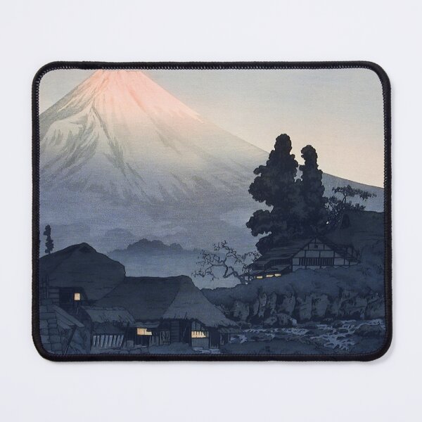 Item preview, Mount Fuji and Village at Night - Hiroaki Takahashi Vintage Print designed and sold by Open Canvas.
