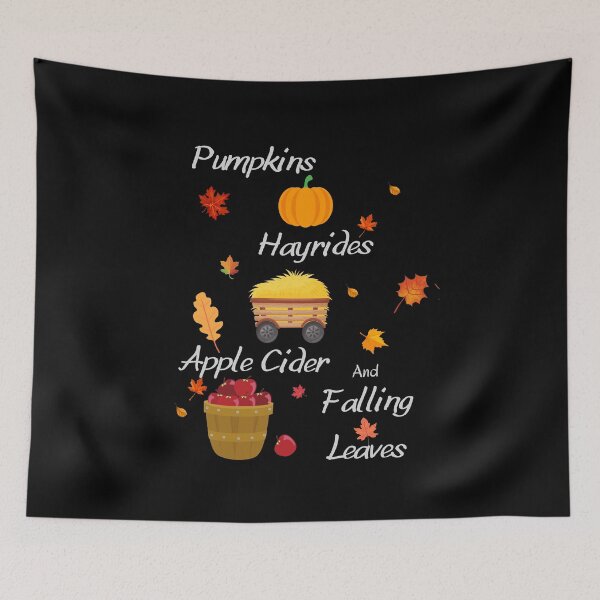 Item preview, Pumpkins Hayrides Apple Cider and Falling Leaves celebrating the Seasons designed and sold by BeautifulH.