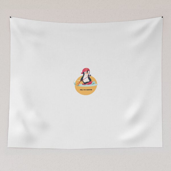 Item preview, Penguin Surfing Illustration designed and sold by JoyfulLilstudio.