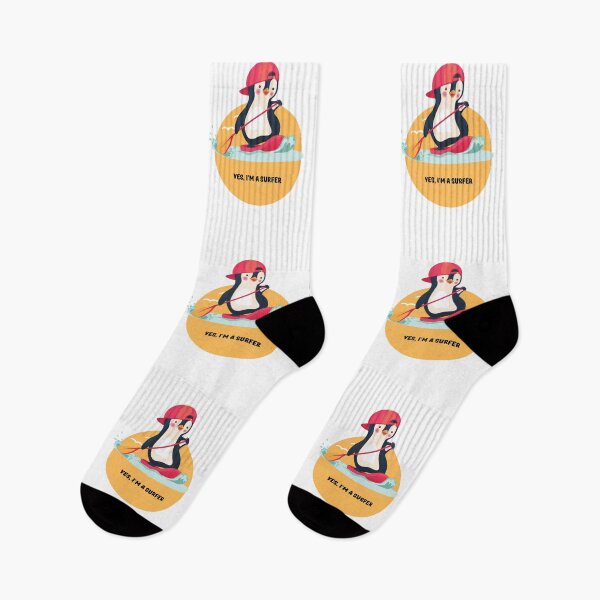Item preview, Penguin Surfing Illustration designed and sold by JoyfulLilstudio.
