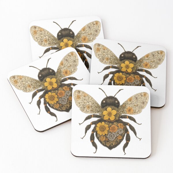 Item preview, Floral Bee Botanical Nature Artwork designed and sold by CottonandQuill.