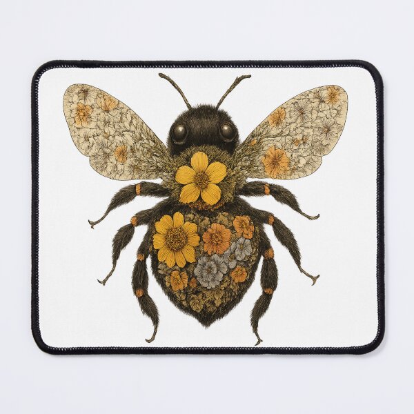 Item preview, Floral Bee Botanical Nature Artwork designed and sold by CottonandQuill.