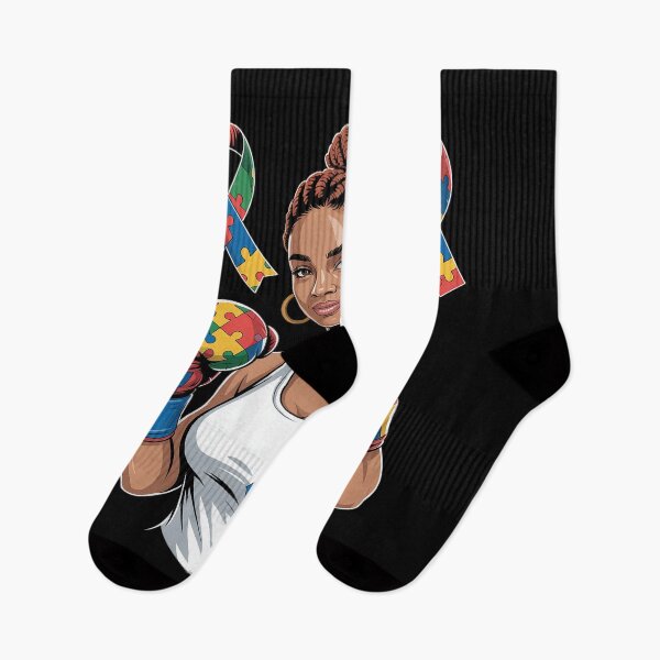 Item preview, African American Black Autism Mom Afro Autism Awareness Mama designed and sold by SIGORDESIGN.