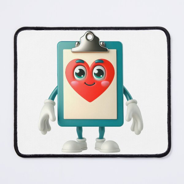 Item preview, Cute Heart Clipboard Medical Mascot Character designed and sold by LunaPixelStudio.