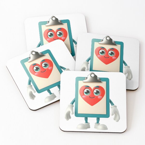Item preview, Cute Heart Clipboard Medical Mascot Character designed and sold by LunaPixelStudio.