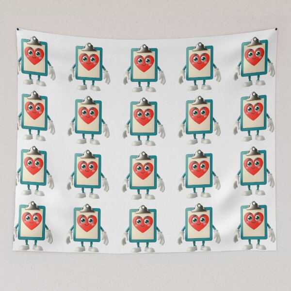 Item preview, Cute Heart Clipboard Medical Mascot Character designed and sold by LunaPixelStudio.