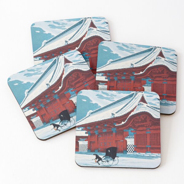 Item preview, Red Gate in Snow (Akamon) - Hiroaki Takahashi Vintage Print designed and sold by Open Canvas.