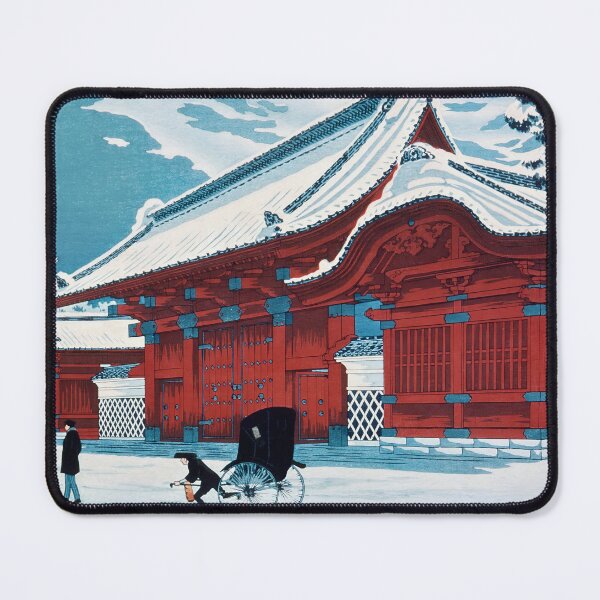 Item preview, Red Gate in Snow (Akamon) - Hiroaki Takahashi Vintage Print designed and sold by Open Canvas.