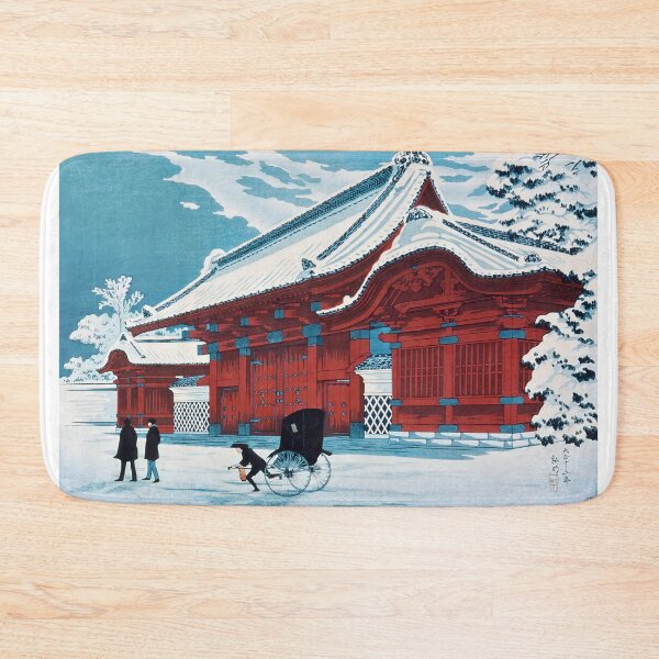 Item preview, Red Gate in Snow (Akamon) - Hiroaki Takahashi Vintage Print designed and sold by Open Canvas.