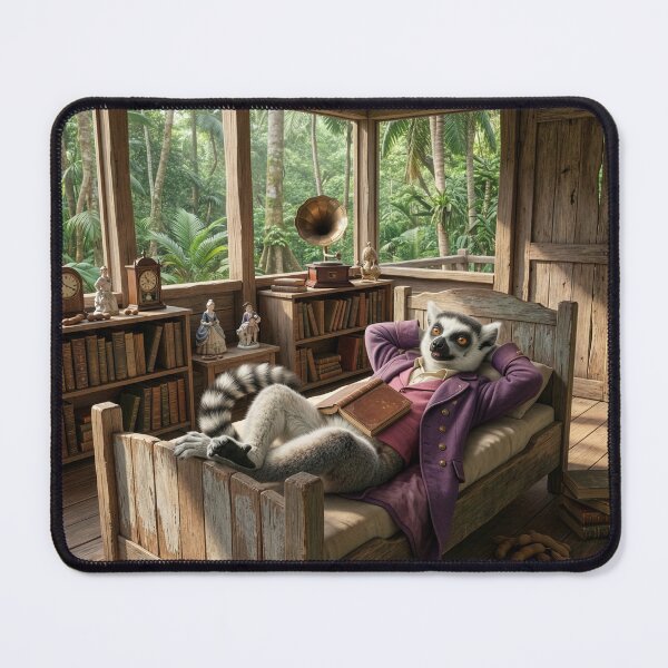 Item preview, Lemur Relaxes in His Treehouse Hideaway designed and sold by Tridentulus.