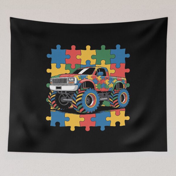 Item preview, Autism Awareness Monster Truck designed and sold by SIGORDESIGN.