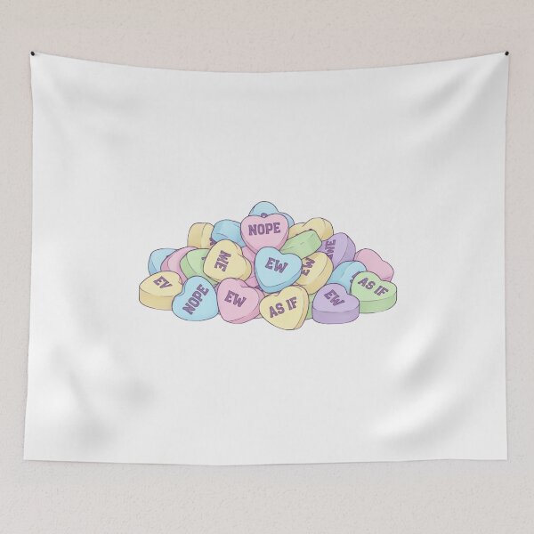 Item preview, Sassy Anti-Valentine Candy Hearts Nope Ew As If Pastel Goth designed and sold by ARTReMi.